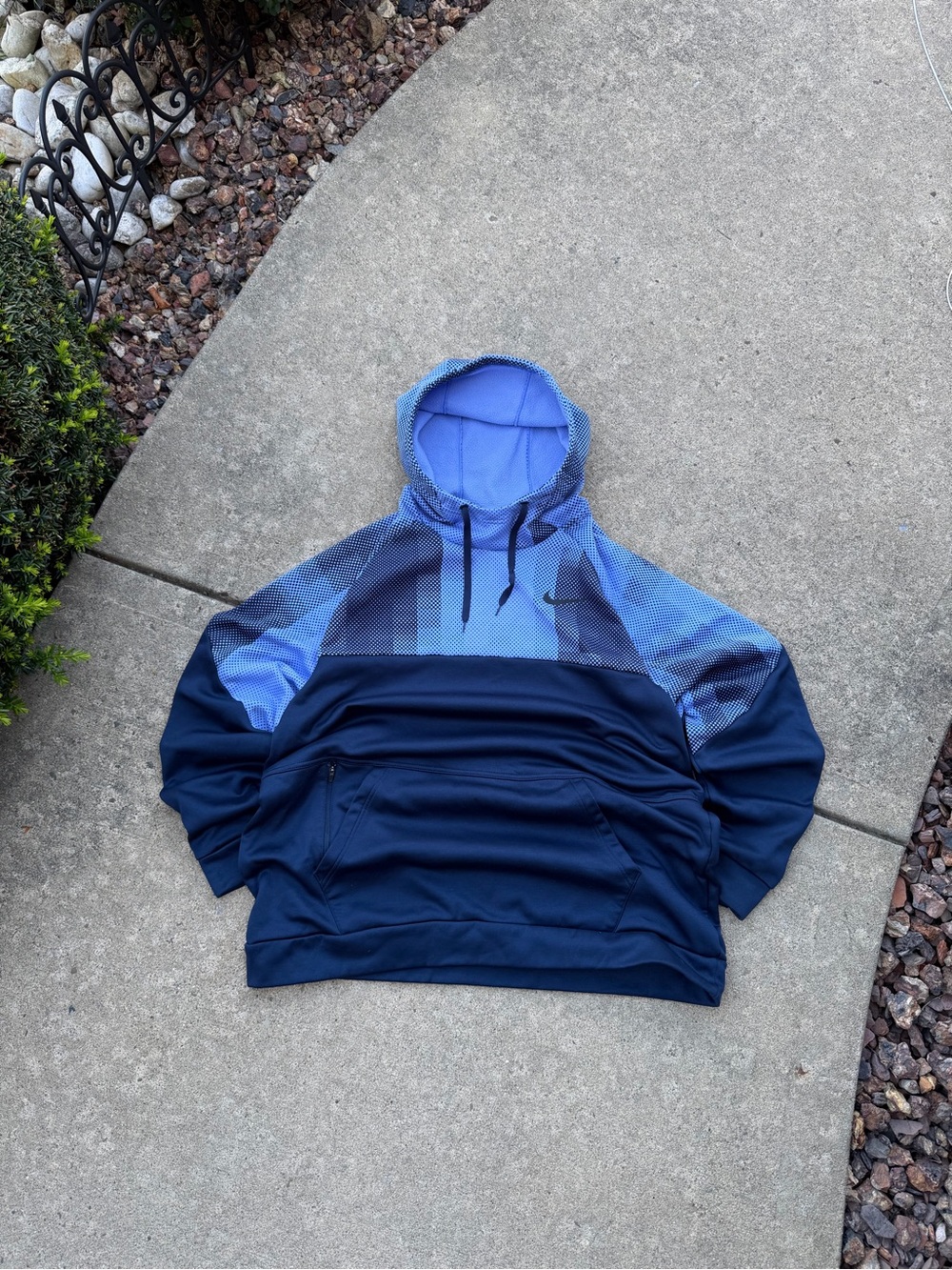 Nike Therma Dri-Fit Mens Pullover Training Hoodie Obsidian Royal Pulse Black 2XL